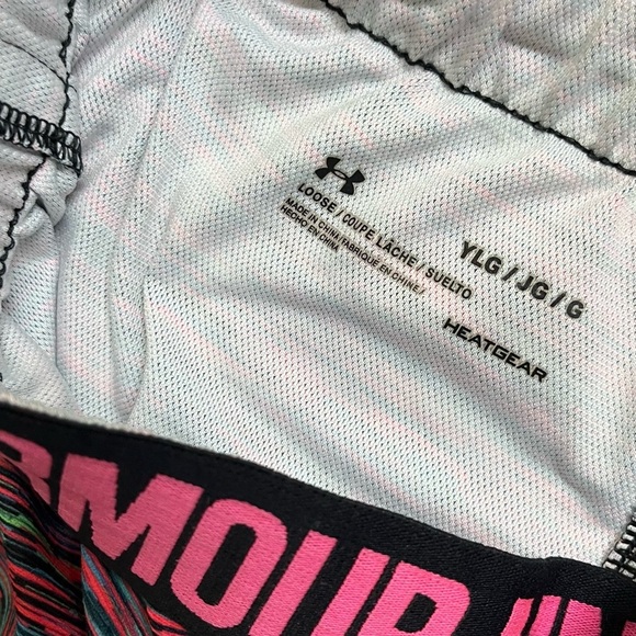 Under Armour Pink and Blue Athletic Shorts Moisture-Wicking Comfort - Picture 3 of 3